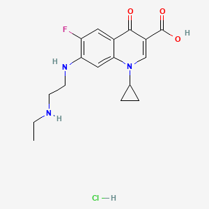 molecular formula C17H21ClFN3O3 B14109053 3-Quinolinecarboxylic acid, 1-cyclopropyl-7-[[2-(ethylaMino)ethyl]aMino]-6-fluoro-1,4-dihydro-4-oxo- 