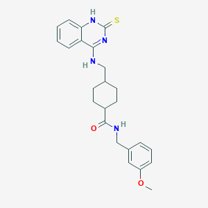 molecular formula C24H28N4O2S B14109093 N-(3-methoxybenzyl)-4-{[(2-thioxo-1,2-dihydroquinazolin-4-yl)amino]methyl}cyclohexanecarboxamide 