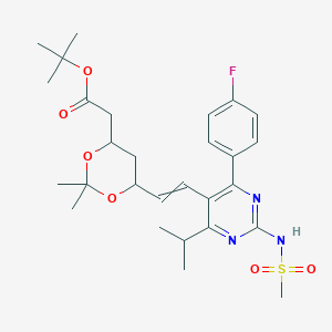 molecular formula C28H38FN3O6S B14109098 Tert-butyl 2-[6-[2-[4-(4-fluorophenyl)-2-(methanesulfonamido)-6-propan-2-ylpyrimidin-5-yl]ethenyl]-2,2-dimethyl-1,3-dioxan-4-yl]acetate 