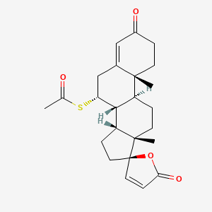 molecular formula C24H30O4S B14109438 S-[(7R,8R,9S,10R,13S,14R,17R)-10,13-dimethyl-3,5'-dioxospiro[2,6,7,8,9,11,12,14,15,16-decahydro-1H-cyclopenta[a]phenanthrene-17,2'-furan]-7-yl] ethanethioate 