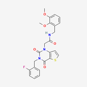 molecular formula C24H22FN3O5S B14109451 N-(2,3-dimethoxybenzyl)-2-[3-(2-fluorobenzyl)-2,4-dioxo-3,4-dihydrothieno[3,2-d]pyrimidin-1(2H)-yl]acetamide 