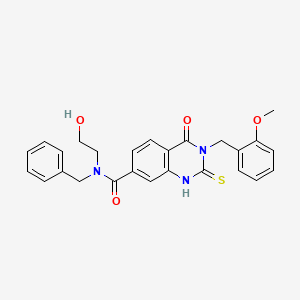 molecular formula C26H25N3O4S B14109485 N-benzyl-N-(2-hydroxyethyl)-3-(2-methoxybenzyl)-4-oxo-2-thioxo-1,2,3,4-tetrahydroquinazoline-7-carboxamide 