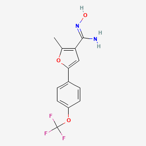 molecular formula C13H11F3N2O3 B1410949 N-Hydroxy-2-methyl-5-(4-trifluoromethoxy-phenyl)-furan-3-carboxamidine CAS No. 1993797-79-7