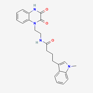 molecular formula C23H24N4O3 B14109501 N-[2-(2,3-dioxo-3,4-dihydroquinoxalin-1(2H)-yl)ethyl]-4-(1-methyl-1H-indol-3-yl)butanamide 