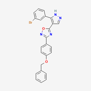 molecular formula C24H17BrN4O2 B14109518 3-(4-(benzyloxy)phenyl)-5-(3-(3-bromophenyl)-1H-pyrazol-4-yl)-1,2,4-oxadiazole 