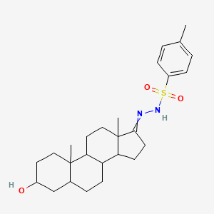 molecular formula C26H38N2O3S B14109541 N-[(3-hydroxy-10,13-dimethyl-1,2,3,4,5,6,7,8,9,11,12,14,15,16-tetradecahydrocyclopenta[a]phenanthren-17-ylidene)amino]-4-methylbenzenesulfonamide 