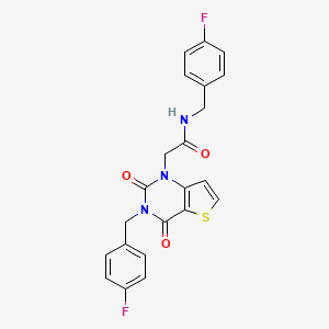 molecular formula C22H17F2N3O3S B14109598 N-(4-fluorobenzyl)-2-(3-(4-fluorobenzyl)-2,4-dioxo-3,4-dihydrothieno[3,2-d]pyrimidin-1(2H)-yl)acetamide 