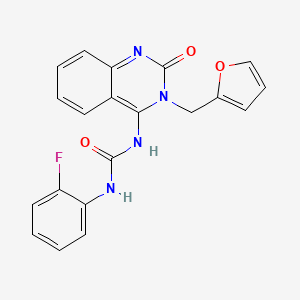 molecular formula C20H15FN4O3 B14109753 (E)-1-(2-fluorophenyl)-3-(3-(furan-2-ylmethyl)-2-oxo-2,3-dihydroquinazolin-4(1H)-ylidene)urea 