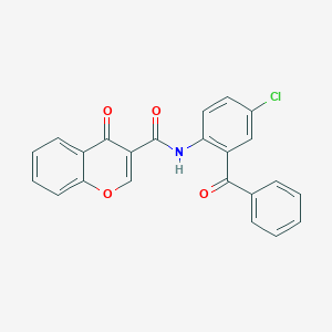 molecular formula C23H14ClNO4 B14109761 N-(2-benzoyl-4-chlorophenyl)-4-oxo-4H-chromene-3-carboxamide 