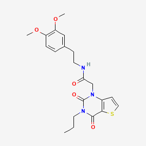 molecular formula C21H25N3O5S B14109772 N-[2-(3,4-dimethoxyphenyl)ethyl]-2-(2,4-dioxo-3-propyl-3,4-dihydrothieno[3,2-d]pyrimidin-1(2H)-yl)acetamide 
