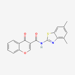 molecular formula C19H14N2O3S B14109780 N-(4,6-dimethylbenzo[d]thiazol-2-yl)-4-oxo-4H-chromene-3-carboxamide 