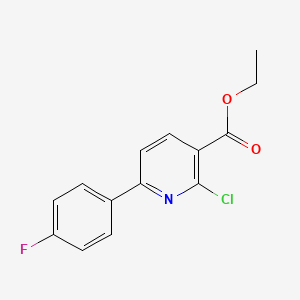 molecular formula C14H11ClFNO2 B1410979 Ethyl 2-chloro-6-(4-fluorophenyl)nicotinate CAS No. 1987007-79-3
