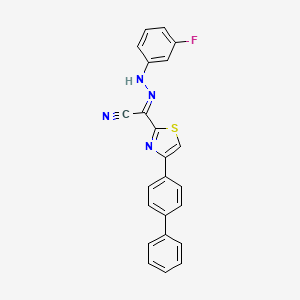 molecular formula C23H15FN4S B14109890 (2E)-[4-(biphenyl-4-yl)-1,3-thiazol-2-yl][2-(3-fluorophenyl)hydrazinylidene]ethanenitrile 