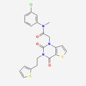 molecular formula C21H18ClN3O3S2 B14109939 N-(3-chlorophenyl)-2-(2,4-dioxo-3-(2-(thiophen-2-yl)ethyl)-3,4-dihydrothieno[3,2-d]pyrimidin-1(2H)-yl)-N-methylacetamide 