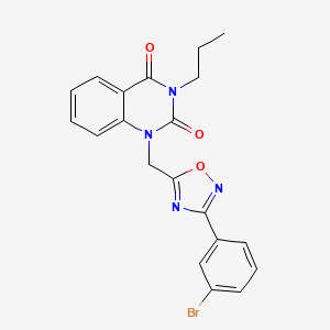 molecular formula C20H17BrN4O3 B14109942 1-((3-(3-bromophenyl)-1,2,4-oxadiazol-5-yl)methyl)-3-propylquinazoline-2,4(1H,3H)-dione 