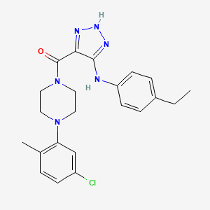 molecular formula C22H25ClN6O B14109962 (4-(5-chloro-2-methylphenyl)piperazin-1-yl)(5-((4-ethylphenyl)amino)-1H-1,2,3-triazol-4-yl)methanone 