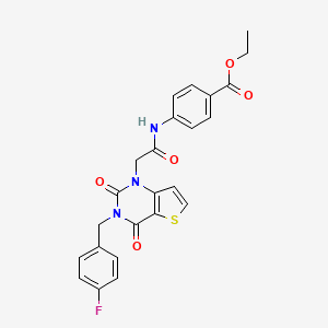 molecular formula C24H20FN3O5S B14109978 ethyl 4-({[3-(4-fluorobenzyl)-2,4-dioxo-3,4-dihydrothieno[3,2-d]pyrimidin-1(2H)-yl]acetyl}amino)benzoate 