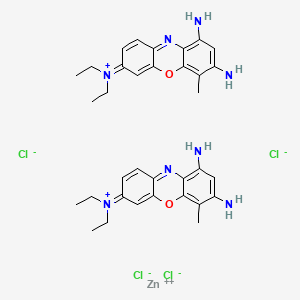 molecular formula C34H42Cl4N8O2Zn B14110040 zinc;(7,9-diamino-6-methylphenoxazin-3-ylidene)-diethylazanium;tetrachloride 
