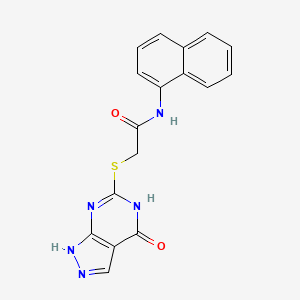 molecular formula C17H13N5O2S B14110057 N-(naphthalen-1-yl)-2-((4-oxo-4,5-dihydro-1H-pyrazolo[3,4-d]pyrimidin-6-yl)thio)acetamide 