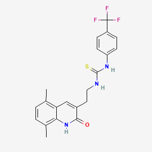 molecular formula C21H20F3N3OS B14110110 1-[2-(5,8-dimethyl-2-oxo-1H-quinolin-3-yl)ethyl]-3-[4-(trifluoromethyl)phenyl]thiourea 