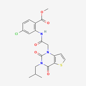 molecular formula C20H20ClN3O5S B14110148 methyl 4-chloro-2-({[3-(2-methylpropyl)-2,4-dioxo-3,4-dihydrothieno[3,2-d]pyrimidin-1(2H)-yl]acetyl}amino)benzoate 