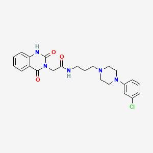 molecular formula C23H26ClN5O3 B14110224 N-[3-[4-(3-chlorophenyl)piperazin-1-yl]propyl]-2-(2,4-dioxo-1H-quinazolin-3-yl)acetamide 