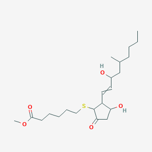 molecular formula C22H38O5S B14110252 Methyl 6-[3-hydroxy-2-(3-hydroxy-5-methylnon-1-enyl)-5-oxocyclopentyl]sulfanylhexanoate 