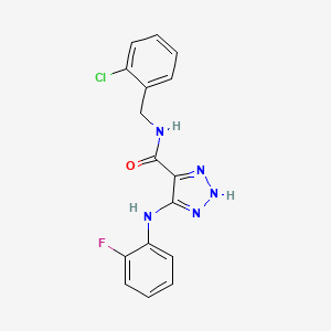 molecular formula C16H13ClFN5O B14110269 N-(2-chlorobenzyl)-5-((2-fluorophenyl)amino)-1H-1,2,3-triazole-4-carboxamide 