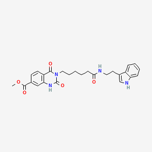 molecular formula C26H28N4O5 B14110336 methyl 3-(6-((2-(1H-indol-3-yl)ethyl)amino)-6-oxohexyl)-2,4-dioxo-1,2,3,4-tetrahydroquinazoline-7-carboxylate 