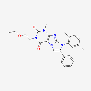 molecular formula C26H27N5O3 B14110350 8-(2,5-dimethylphenyl)-3-(2-ethoxyethyl)-1-methyl-7-phenyl-1H-imidazo[2,1-f]purine-2,4(3H,8H)-dione 