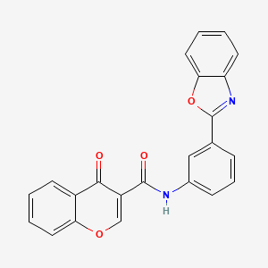 molecular formula C23H14N2O4 B14110400 N-[3-(1,3-benzoxazol-2-yl)phenyl]-4-oxochromene-3-carboxamide 