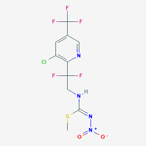 molecular formula C10H8ClF5N4O2S B14110401 methyl N-[2-[3-chloro-5-(trifluoromethyl)pyridin-2-yl]-2,2-difluoroethyl]-N'-nitrocarbamimidothioate 