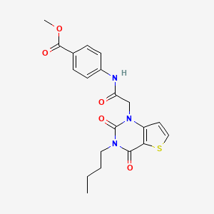 molecular formula C20H21N3O5S B14110432 methyl 4-{[(3-butyl-2,4-dioxo-3,4-dihydrothieno[3,2-d]pyrimidin-1(2H)-yl)acetyl]amino}benzoate 