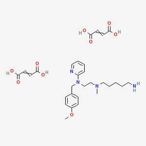 molecular formula C29H40N4O9 B14110437 but-2-enedioic acid;N'-[2-[(4-methoxyphenyl)methyl-pyridin-2-ylamino]ethyl]-N'-methylpentane-1,5-diamine 