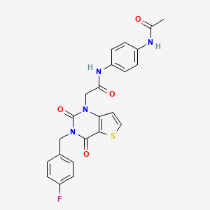 molecular formula C23H19FN4O4S B14110439 N-[4-(acetylamino)phenyl]-2-[3-(4-fluorobenzyl)-2,4-dioxo-3,4-dihydrothieno[3,2-d]pyrimidin-1(2H)-yl]acetamide 
