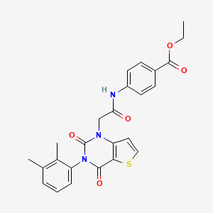 molecular formula C25H23N3O5S B14110478 ethyl 4-({[3-(2,3-dimethylphenyl)-2,4-dioxo-3,4-dihydrothieno[3,2-d]pyrimidin-1(2H)-yl]acetyl}amino)benzoate 