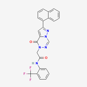 molecular formula C24H16F3N5O2 B14110527 2-(2-(naphthalen-1-yl)-4-oxopyrazolo[1,5-d][1,2,4]triazin-5(4H)-yl)-N-(2-(trifluoromethyl)phenyl)acetamide 