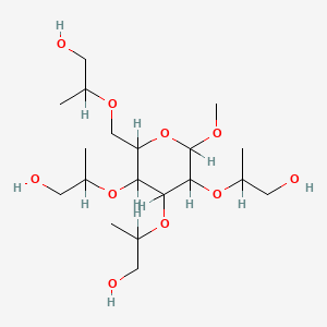 molecular formula C19H38O10 B14110643 methyl 2,3,4,6-tetrakis-O-(1-hydroxypropan-2-yl)hexopyranoside CAS No. 52673-60-6