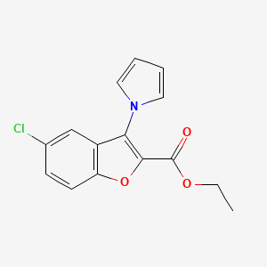 molecular formula C15H12ClNO3 B1411073 Ethyl 5-chloro-3-(1H-pyrrol-1-yl)-1-benzofuran-2-carboxylate CAS No. 1984149-91-8