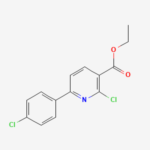 molecular formula C14H11Cl2NO2 B1411083 Ethyl 2-chloro-6-(4-chlorophenyl)nicotinate CAS No. 1217838-00-0