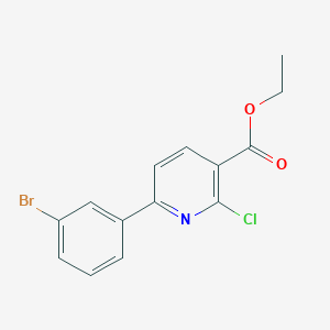molecular formula C14H11BrClNO2 B1411084 Ethyl 2-chloro-6-(3-bromophenyl)nicotinate CAS No. 1987007-85-1