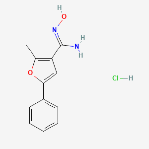 molecular formula C12H13ClN2O2 B1411085 N-Hydroxy-2-methyl-5-phenyl-furan-3-carboxamidine hydrochloride CAS No. 1993657-30-9