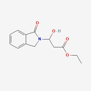 molecular formula C13H15NO4 B1411086 Ethyl 3-hydroxy-3-(1-oxo-1,3-dihydro-2H-isoindol-2-yl)propanoate CAS No. 1924322-33-7
