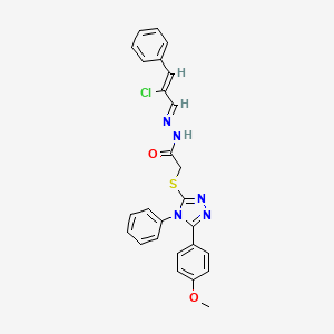 molecular formula C26H22ClN5O2S B14110882 N'-[(1E,2Z)-2-chloro-3-phenylprop-2-en-1-ylidene]-2-{[5-(4-methoxyphenyl)-4-phenyl-4H-1,2,4-triazol-3-yl]sulfanyl}acetohydrazide 