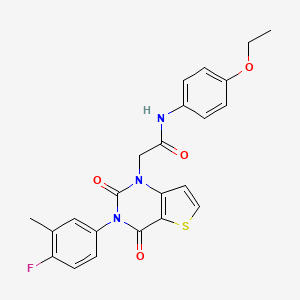 molecular formula C23H20FN3O4S B14110908 N-(4-ethoxyphenyl)-2-(3-(4-fluoro-3-methylphenyl)-2,4-dioxo-3,4-dihydrothieno[3,2-d]pyrimidin-1(2H)-yl)acetamide 