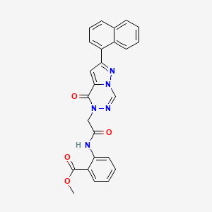 molecular formula C25H19N5O4 B14110920 methyl 2-({[2-(naphthalen-1-yl)-4-oxopyrazolo[1,5-d][1,2,4]triazin-5(4H)-yl]acetyl}amino)benzoate 