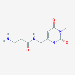 molecular formula C10H16N4O3 B14110926 3-amino-N-[(1,3-dimethyl-2,6-dioxopyrimidin-4-yl)methyl]propanamide 