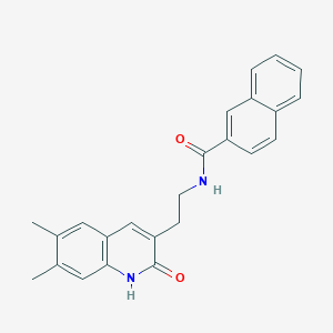 molecular formula C24H22N2O2 B14110950 N-(2-(6,7-dimethyl-2-oxo-1,2-dihydroquinolin-3-yl)ethyl)-2-naphthamide 