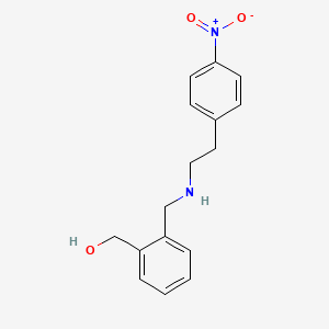 molecular formula C16H18N2O3 B14111012 BenzeneMethanol,-[[[2-(4-nitrophenyl)ethyl]aMino]Methyl]-, (R) 