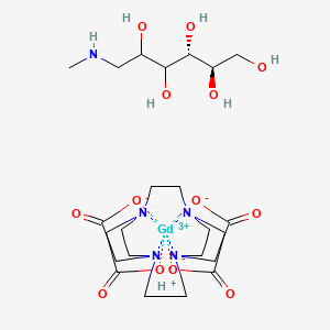 molecular formula C23H42GdN5O13 B14111034 gadolinium(3+);hydron;(2R,3R)-6-(methylamino)hexane-1,2,3,4,5-pentol;2-[4,7,10-tris(carboxylatomethyl)-1,4,7,10-tetrazacyclododec-1-yl]acetate 